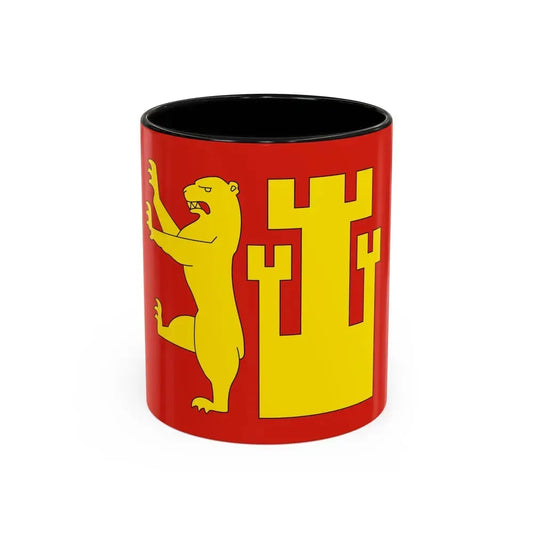 Flag of Fredrikstad Viken Norway - Accent Coffee Mug 11oz Black - Go Mug Yourself
