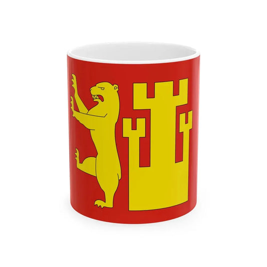 Flag of Fredrikstad Viken Norway - White Coffee Mug 11oz - Go Mug Yourself