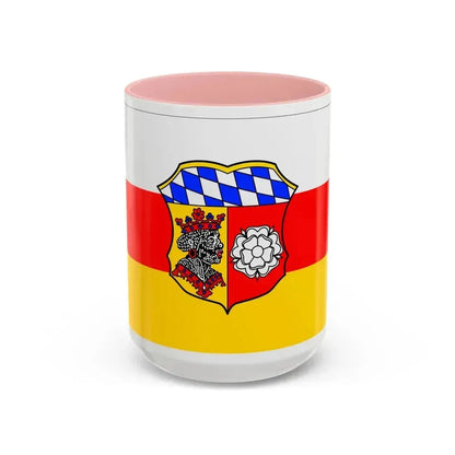 Flag of Freising Germany - Accent Coffee Mug 15oz Pink - Go Mug Yourself
