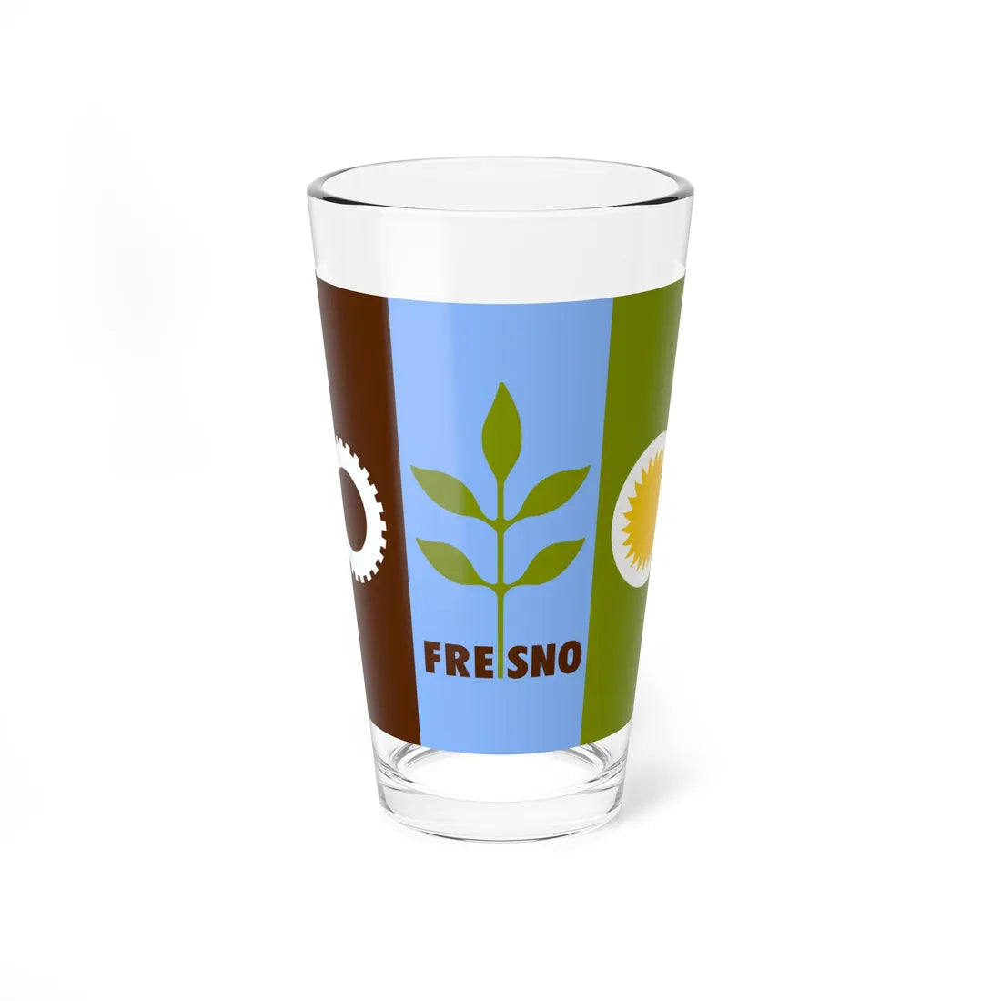 Flag of Fresno California (United States) Pint Glass 16oz 16oz - Go Mug Yourself