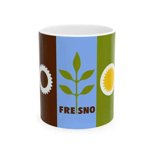 Flag of Fresno California (United States) White Coffee Mug 11oz - Go Mug Yourself