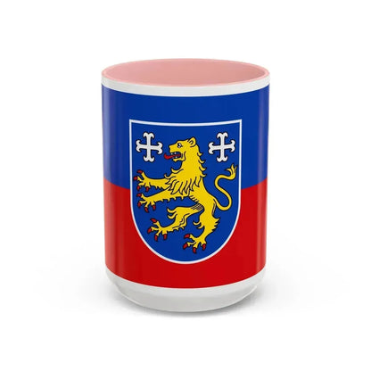 Flag of Friesland Germany - Accent Coffee Mug 15oz Pink - Go Mug Yourself