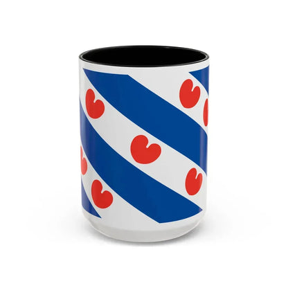 Flag of Friesland Netherlands - Accent Coffee Mug 15oz Black - Go Mug Yourself