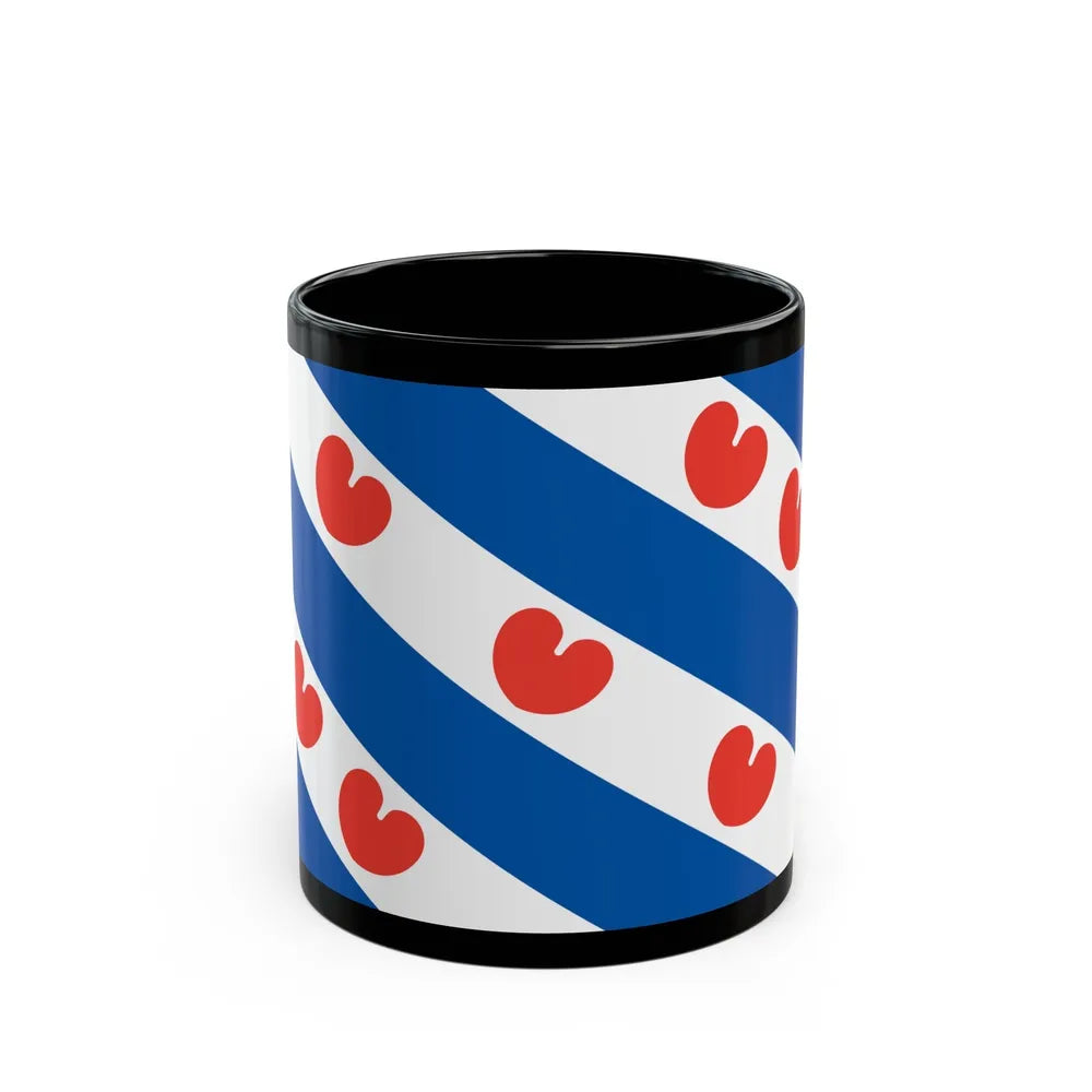 Flag of Friesland Netherlands - Black Coffee Mug-11oz-Go Mug Yourself