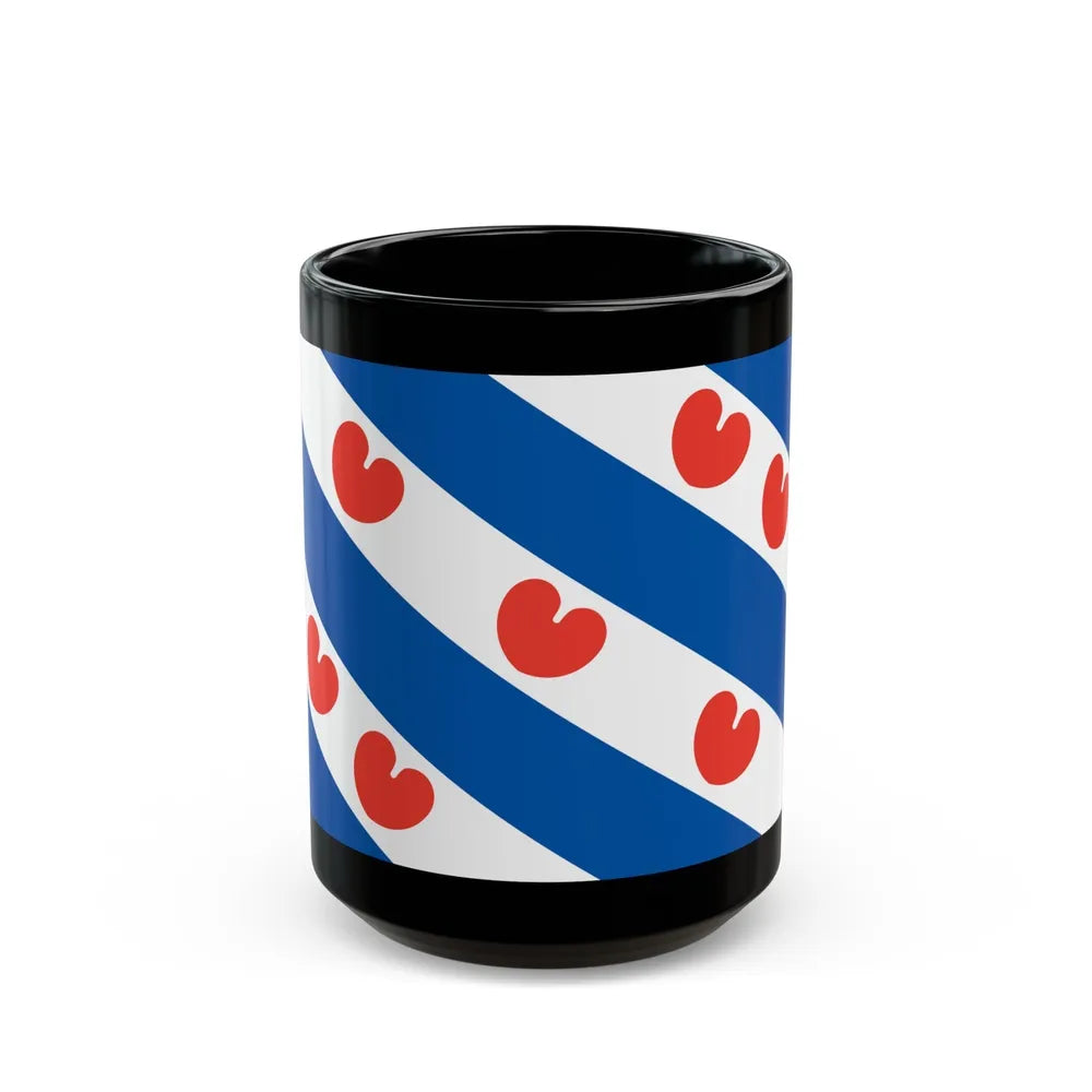 Flag of Friesland Netherlands - Black Coffee Mug-15oz-Go Mug Yourself