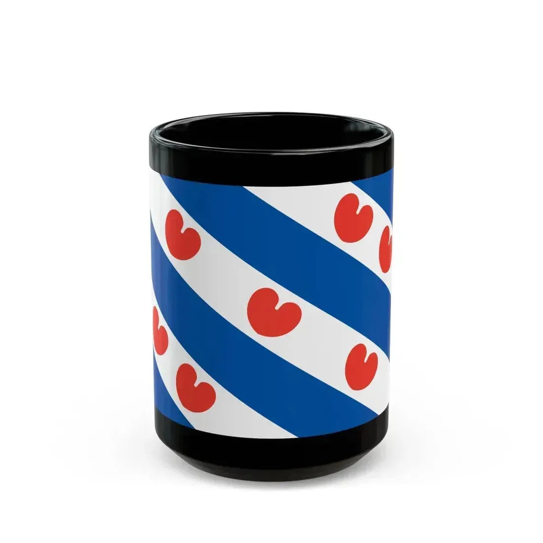 Flag of Friesland Netherlands - Black Coffee Mug 15oz - Go Mug Yourself