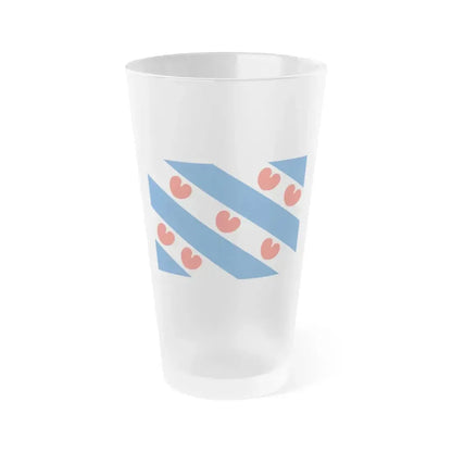 Flag of Friesland Netherlands - Frosted Pint Glass 16oz 16oz Frosted - Go Mug Yourself