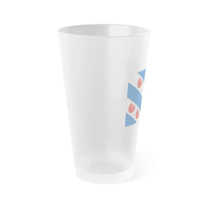 Flag of Friesland Netherlands - Frosted Pint Glass 16oz - Go Mug Yourself
