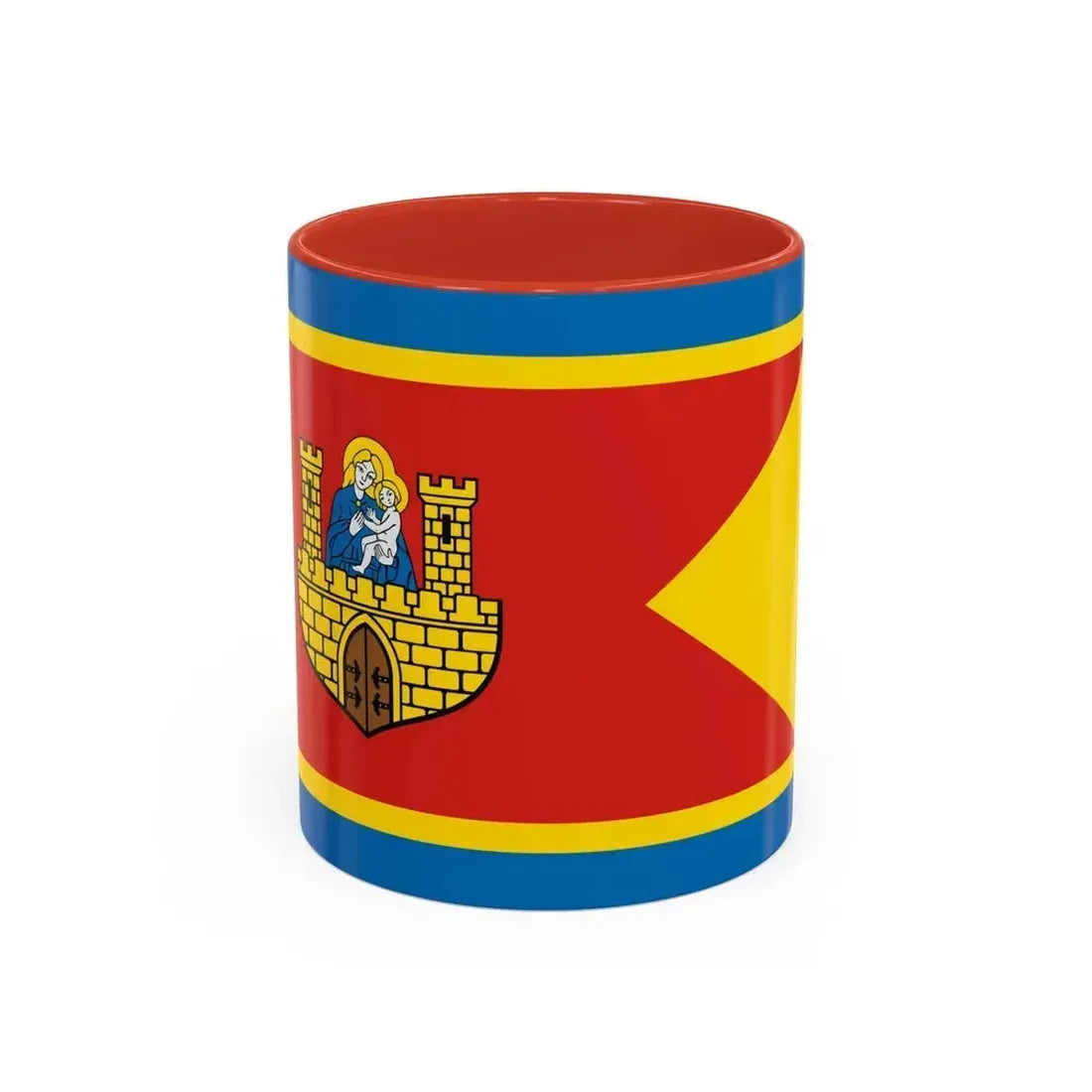 Flag of Frombork Poland - Accent Coffee Mug 11oz Red - Go Mug Yourself