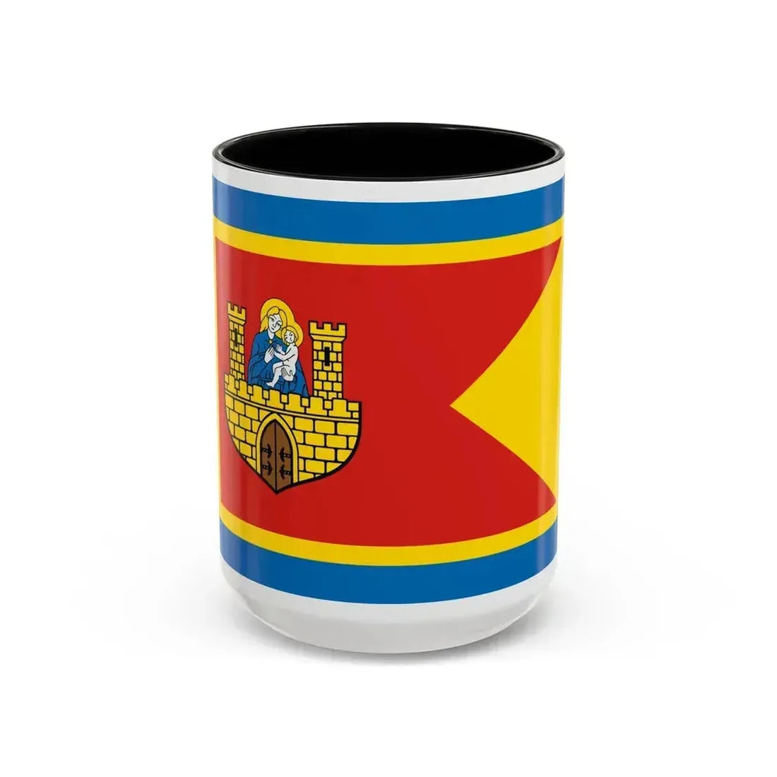 Flag of Frombork Poland - Accent Coffee Mug 15oz Black - Go Mug Yourself