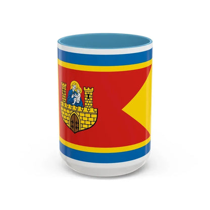 Flag of Frombork Poland - Accent Coffee Mug 15oz Light Blue - Go Mug Yourself
