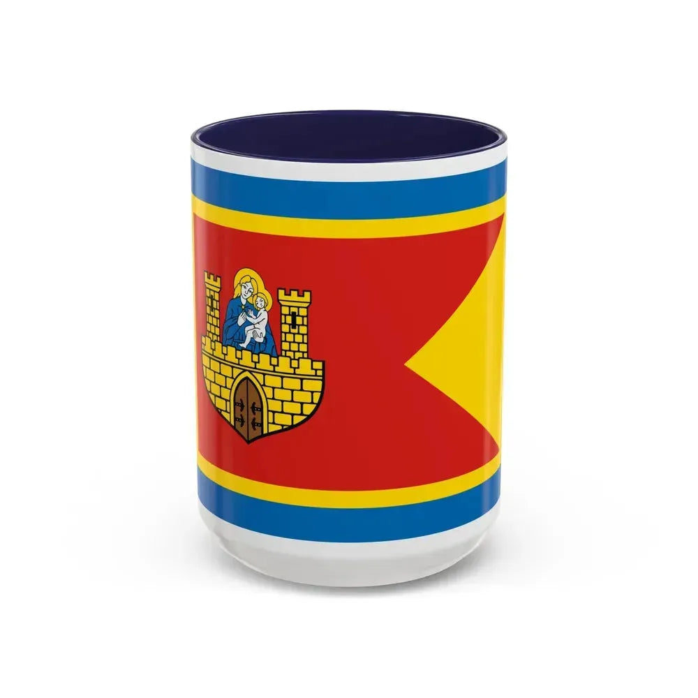 Flag of Frombork Poland - Accent Coffee Mug 15oz Navy - Go Mug Yourself