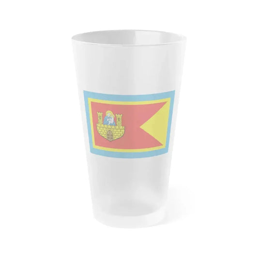 Flag of Frombork Poland - Frosted Pint Glass 16oz 16oz Frosted - Go Mug Yourself