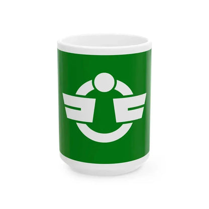 Flag of Fujishima Yamagata 1964-2005 no text (Japan) White Coffee Mug 15oz - Go Mug Yourself
