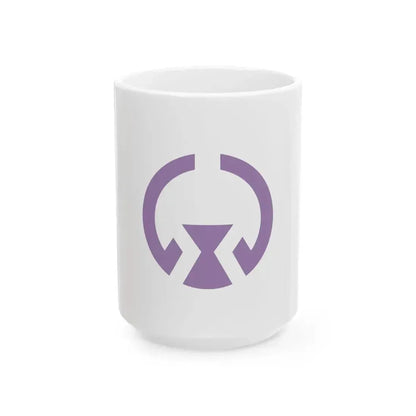 Flag of Fujiwara Mie 1963-2003 (Japan) White Coffee Mug 15oz - Go Mug Yourself