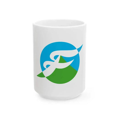 Flag of Fukuchi Fukuoka (Japan) White Coffee Mug 15oz - Go Mug Yourself