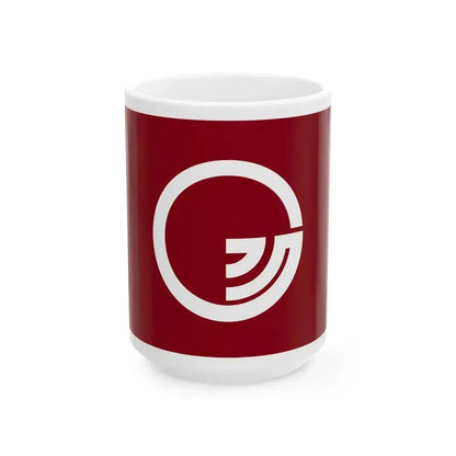 Flag of Fukue Yamaguchi 1955-2005 (Japan) White Coffee Mug 15oz - Go Mug Yourself