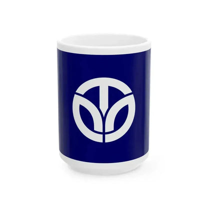 Flag of Fukui Prefecture Japan - White Coffee Mug 15oz - Go Mug Yourself