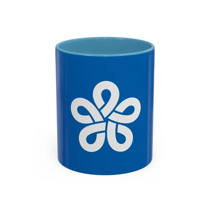 Flag of Fukuoka Prefecture Japan - Accent Coffee Mug 11oz Light Blue - Go Mug Yourself