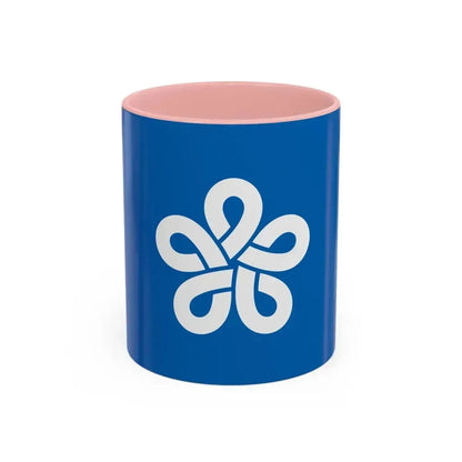 Flag of Fukuoka Prefecture Japan - Accent Coffee Mug 11oz Pink - Go Mug Yourself