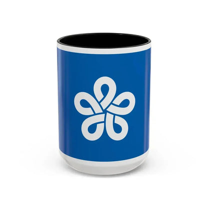 Flag of Fukuoka Prefecture Japan - Accent Coffee Mug 15oz Black - Go Mug Yourself