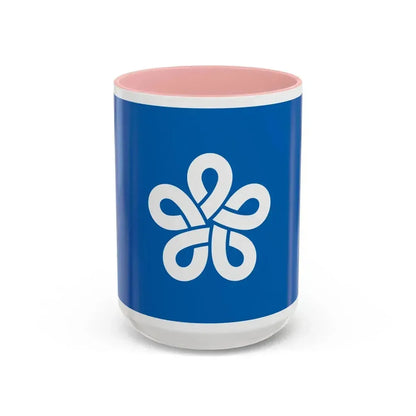 Flag of Fukuoka Prefecture Japan - Accent Coffee Mug 15oz Pink - Go Mug Yourself