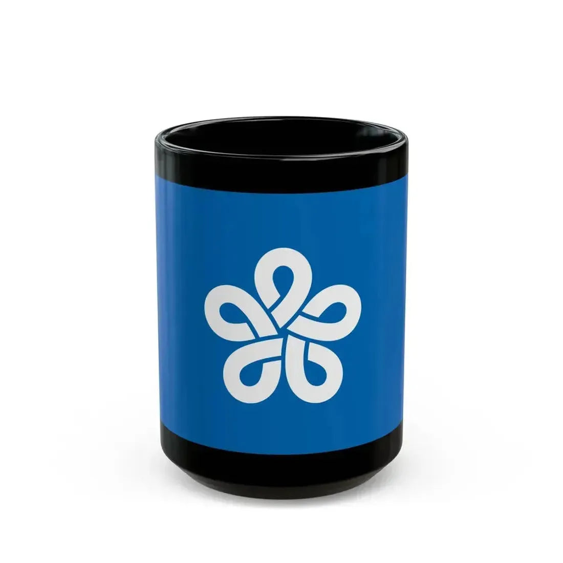 Flag of Fukuoka Prefecture Japan - Black Coffee Mug 15oz - Go Mug Yourself