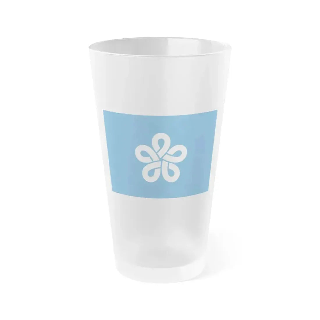 Flag of Fukuoka Prefecture Japan - Frosted Pint Glass 16oz 16oz Frosted - Go Mug Yourself