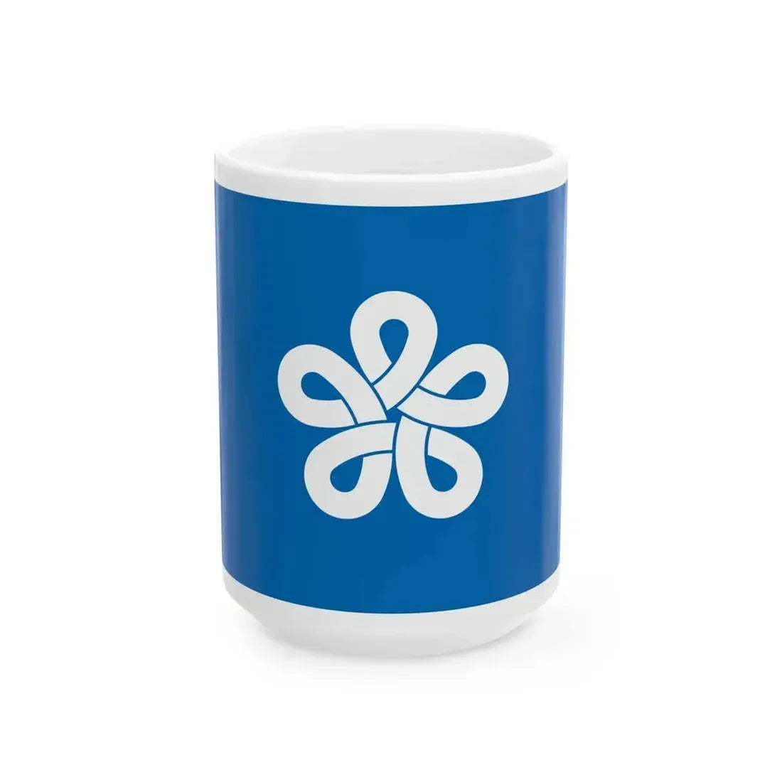 Flag of Fukuoka Prefecture (Japan) White Coffee Mug 15oz - Go Mug Yourself