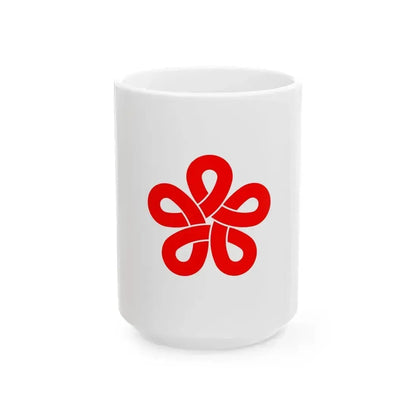 Flag of Fukuoka Prefecture variant2 (Japan) White Coffee Mug 15oz - Go Mug Yourself
