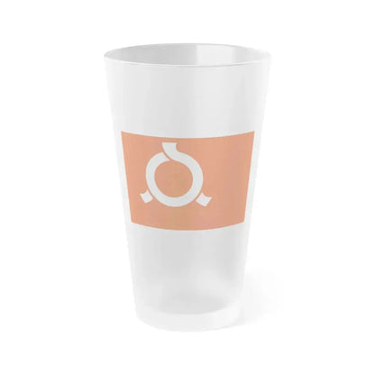 Flag of Fukushima Prefecture Japan - Frosted Pint Glass 16oz 16oz Frosted - Go Mug Yourself