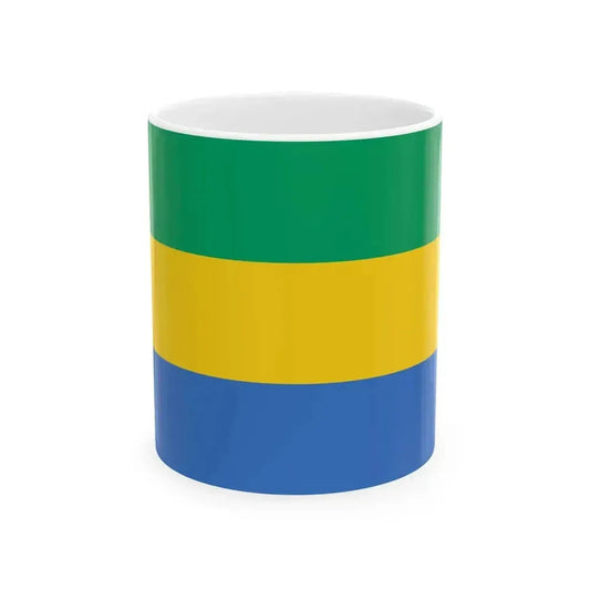 Flag of Gabon 3-2 (Gabon) White Coffee Mug 11oz - Go Mug Yourself