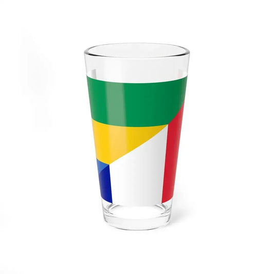 Flag of Gabon and France (France) Pint Glass 16oz 16oz - Go Mug Yourself