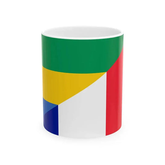 Flag of Gabon and France (France) White Coffee Mug 11oz - Go Mug Yourself