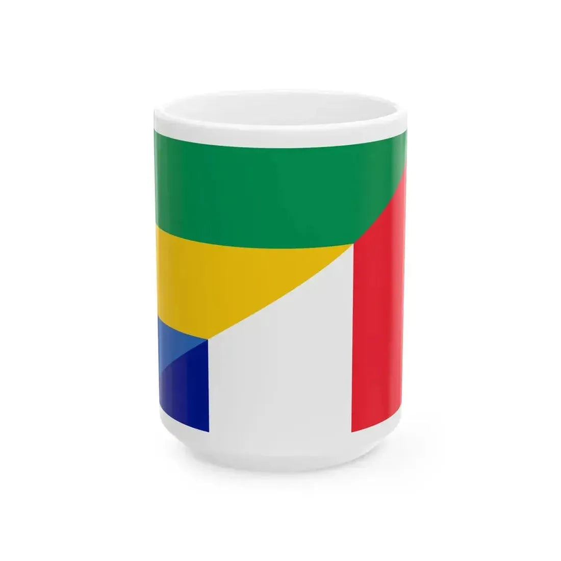 Flag of Gabon and France (France) White Coffee Mug 15oz - Go Mug Yourself