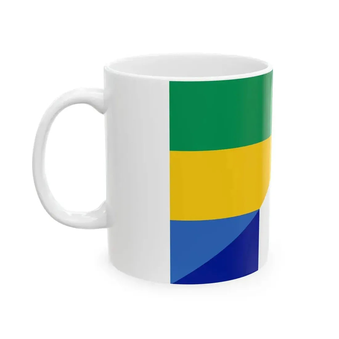 Flag of Gabon and France (France) White Coffee Mug - Go Mug Yourself