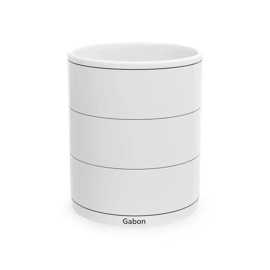 Flag of Gabon colouring page (Gabon) White Coffee Mug 11oz - Go Mug Yourself