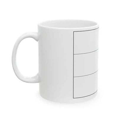 Flag of Gabon colouring page (Gabon) White Coffee Mug - Go Mug Yourself