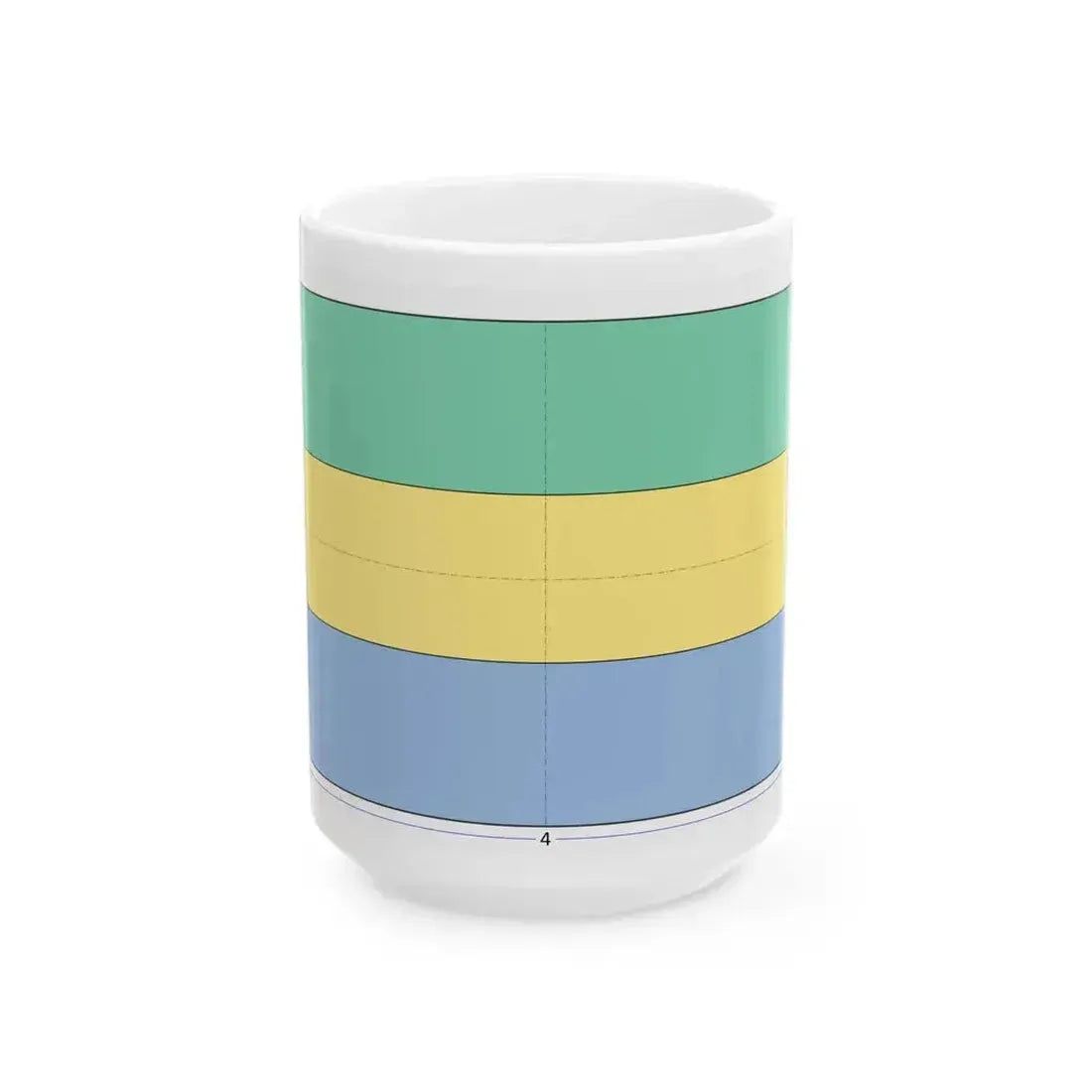 Flag of Gabon construction sheet (Gabon) White Coffee Mug 15oz - Go Mug Yourself