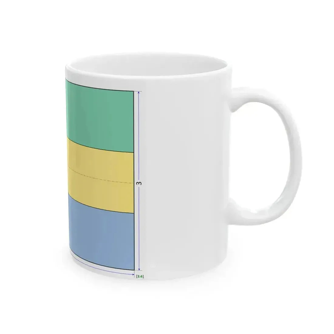 Flag of Gabon construction sheet (Gabon) White Coffee Mug - Go Mug Yourself