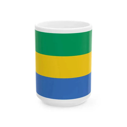 Flag of Gabon (Gabon) White Coffee Mug 15oz - Go Mug Yourself
