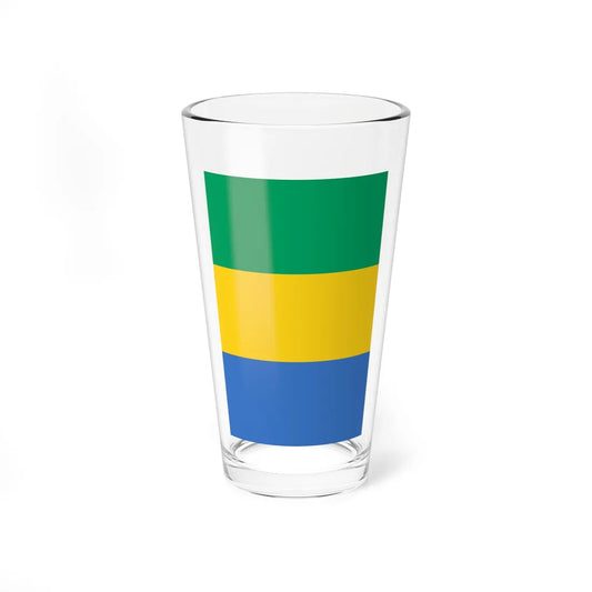 Flag of Gabon vertical (Gabon) Pint Glass 16oz 16oz - Go Mug Yourself