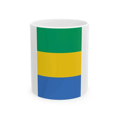 Flag of Gabon vertical (Gabon) White Coffee Mug 11oz - Go Mug Yourself