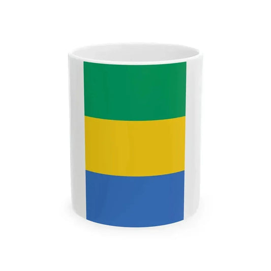 Flag of Gabon vertical (Gabon) White Coffee Mug 11oz - Go Mug Yourself