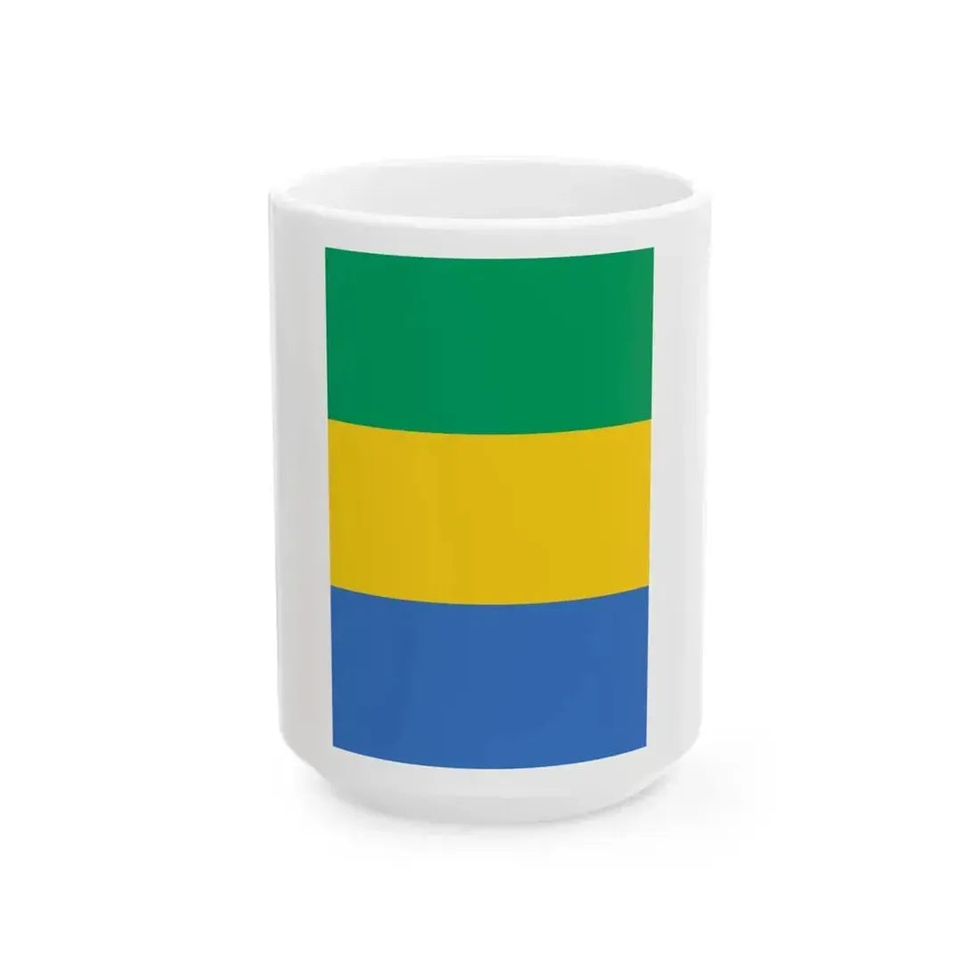 Flag of Gabon vertical (Gabon) White Coffee Mug 15oz - Go Mug Yourself