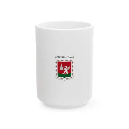 Flag of Gaborjanhaza vertical (Hungary) White Coffee Mug 15oz - Go Mug Yourself