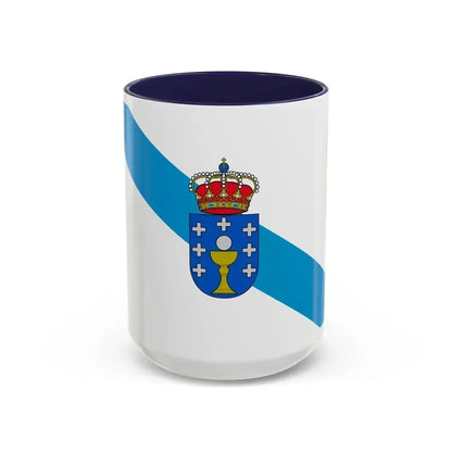 Flag of Galicia Spain - Accent Coffee Mug 15oz Navy - Go Mug Yourself