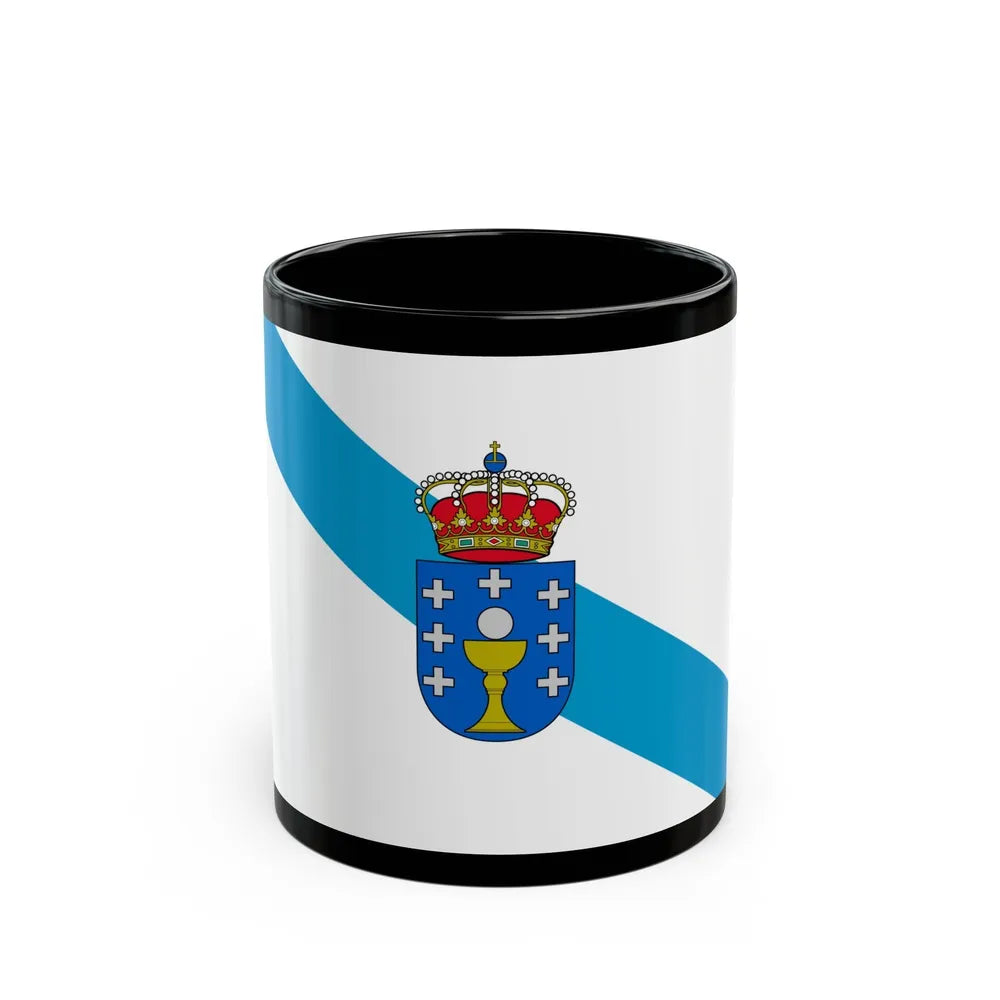 Flag of Galicia Spain - Black Coffee Mug-11oz-Go Mug Yourself