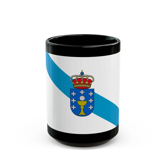 Flag of Galicia Spain - Black Coffee Mug-15oz-Go Mug Yourself