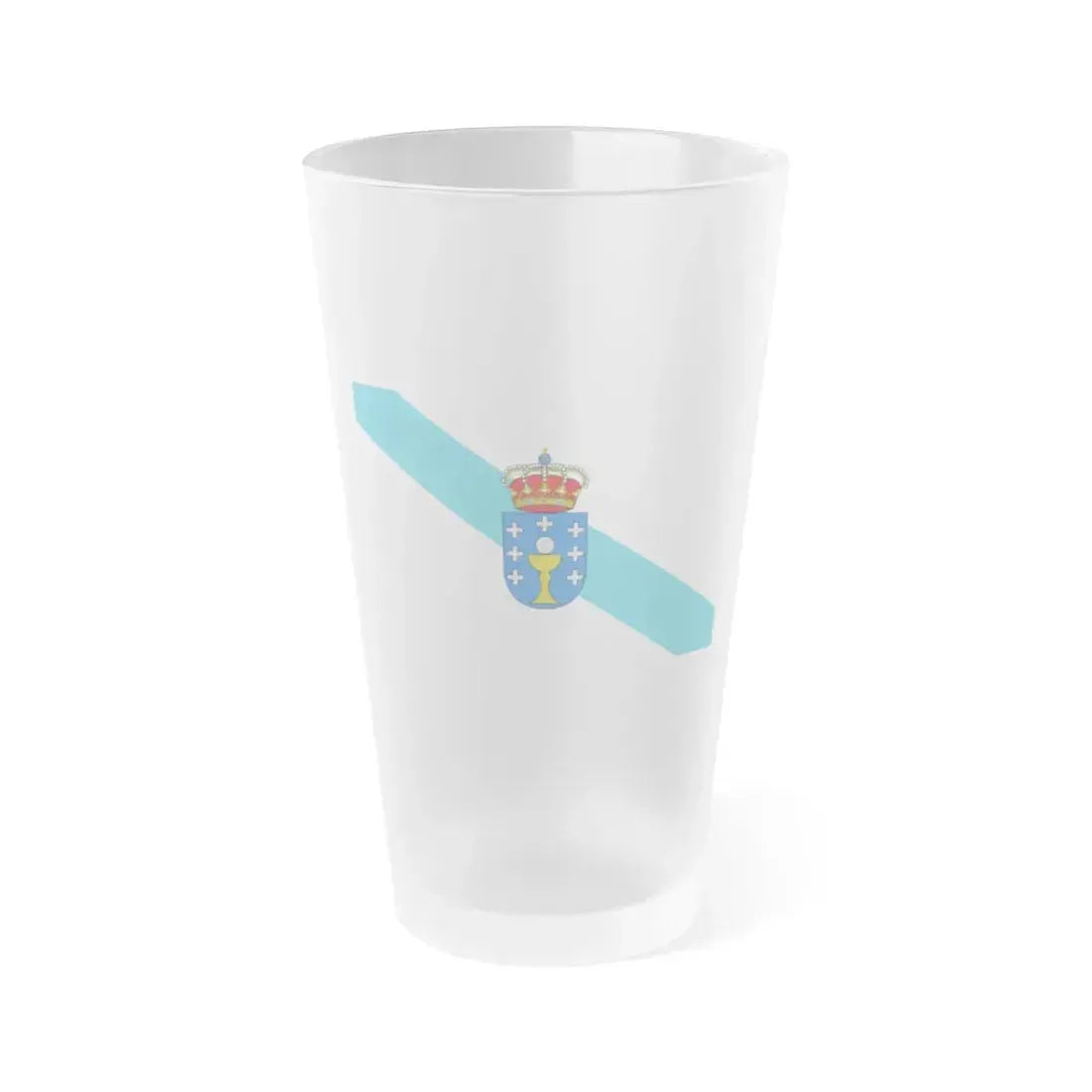 Flag of Galicia Spain - Frosted Pint Glass 16oz 16oz Frosted - Go Mug Yourself